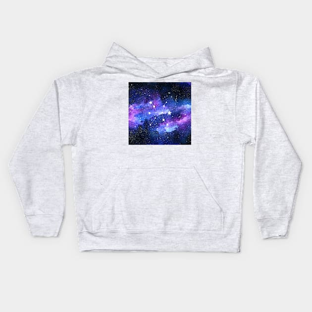 Galaxy Pisces Star Sign Kids Hoodie by KathrinLegg